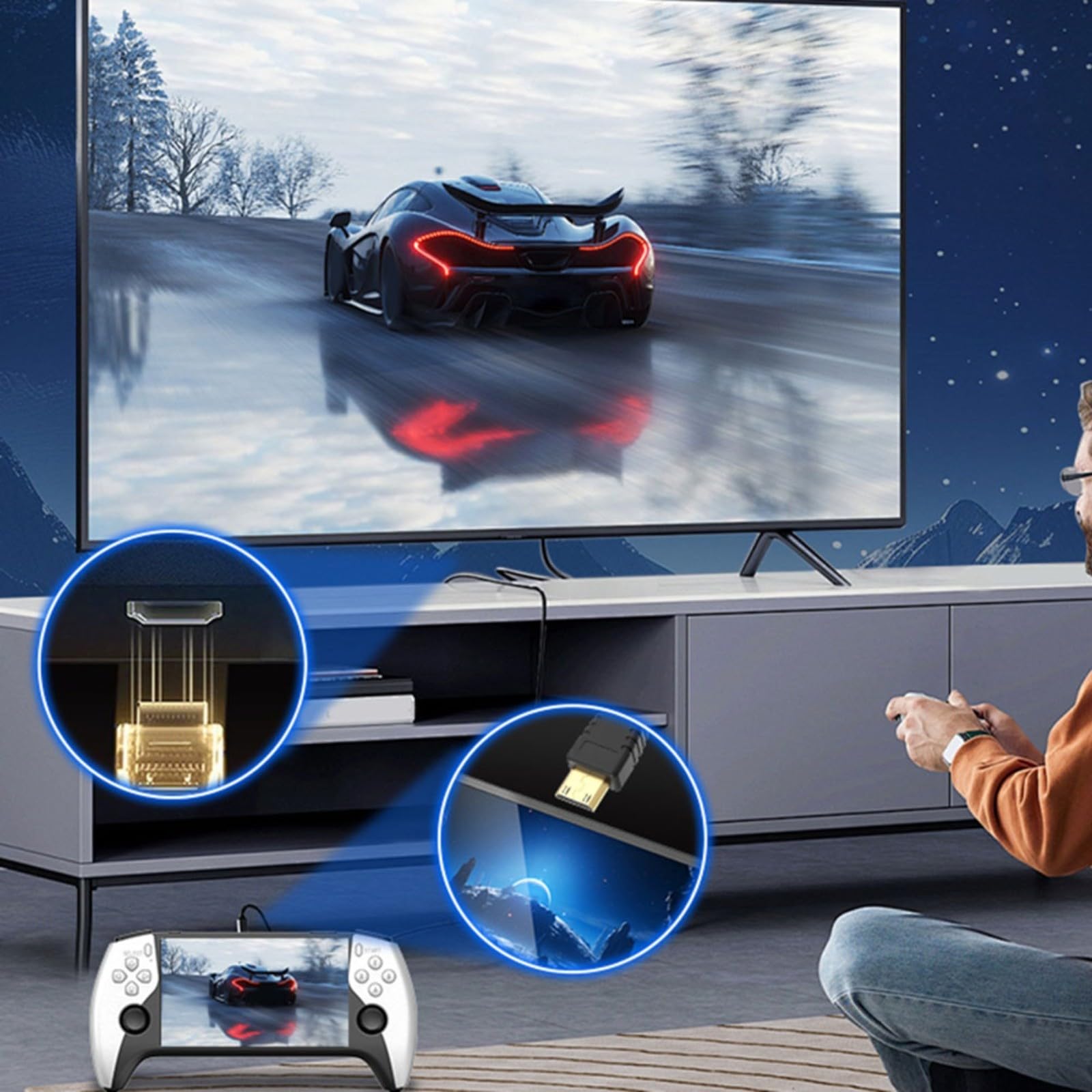 Handliche Retro-Konsole mit 5,5 Zoll IPS-Display, für SF3500, für mehrere Emulationsplattformen, über 20.000 Spiele und TV Link (sf3500 64g)