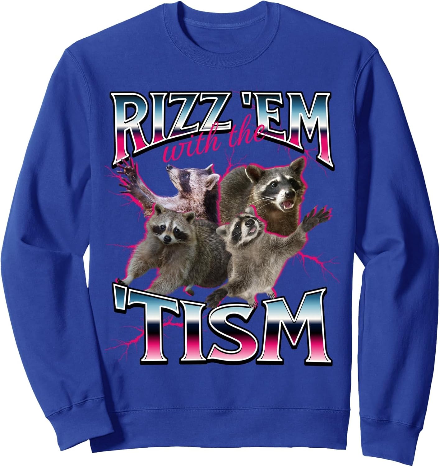 Autism Funny Rizz Em With The Tism Meme Autistic Racoon Sweatshirt