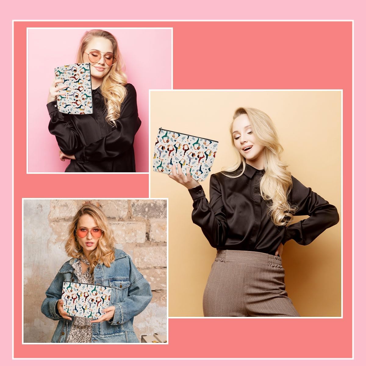 Lovdazzles 2pcs Yoga Gifts for Women Makeup Bag Yoga Accessories for Women Cosmetic Bag, Instructor Teacher Toiletry Accessories Organizer Pilates Gifts for Girls Teachers Friends Sisters - Image 6