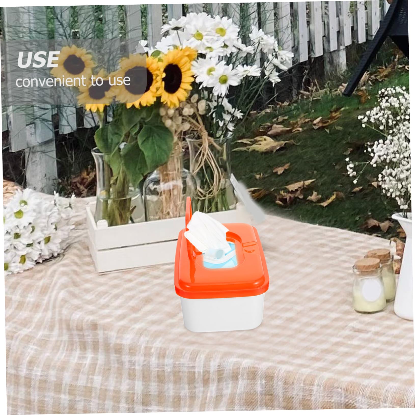 Contenedor de Toallitas Húmedas Color Aleatorio de Plástico para Bebés 2 Unidades Naranja, Ligero y Portátil Adecuado para Baño y Sala de Estar