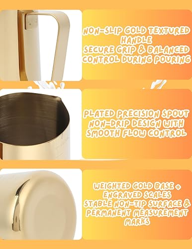 Miniatura 3 de Jarra de espuma de leche, taza espumadora de leche de acero inoxidable con escala de 12 oz11.8 fl oz, accesorios para máquina de espresso, espumador
