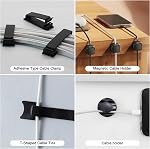 52-Piece Kit de bac de gestion de câbles sous bureau - Pas de panier d'organisateur de câble de forage pour le bureau/maison, tient les câbles d'extension & Câbles, Support de pince sans vis pour bureau, Cuisine, Internet Café