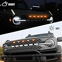 Vista 6 de Mabett 5 piezas de luces LED de parrilla para accesorios Ford Bronco 2021 2022 2023 2024 2025 de 2/4 puertas, compatibles con Badlands Wildtrak &