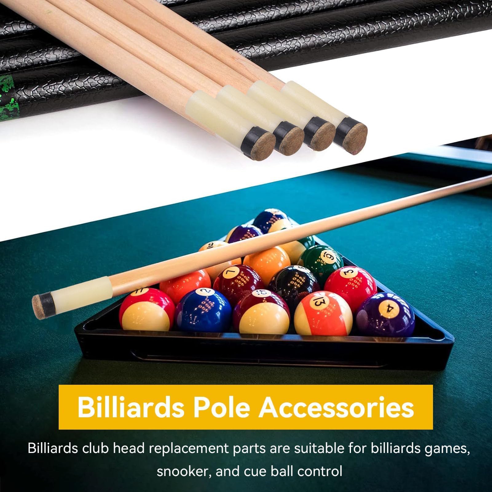 Agatige 10Pcs Puntas De Taco De Billar, 10MM/11MM/12MM/13MM Snooker Pool Cue Consejos Billar Pool Taco Palo De Rosca En Las Puntas De Repuesto para Palos De Billar