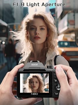 Camera QCY 64MP Digital Camera Photo Camera and Video 5K Vlog Camera with 3 Inch Flip Screen 16X Digital Zoom WiFi & Auto Focus Camera Strap & Tripod 2 Batteries 32GB TF Card
