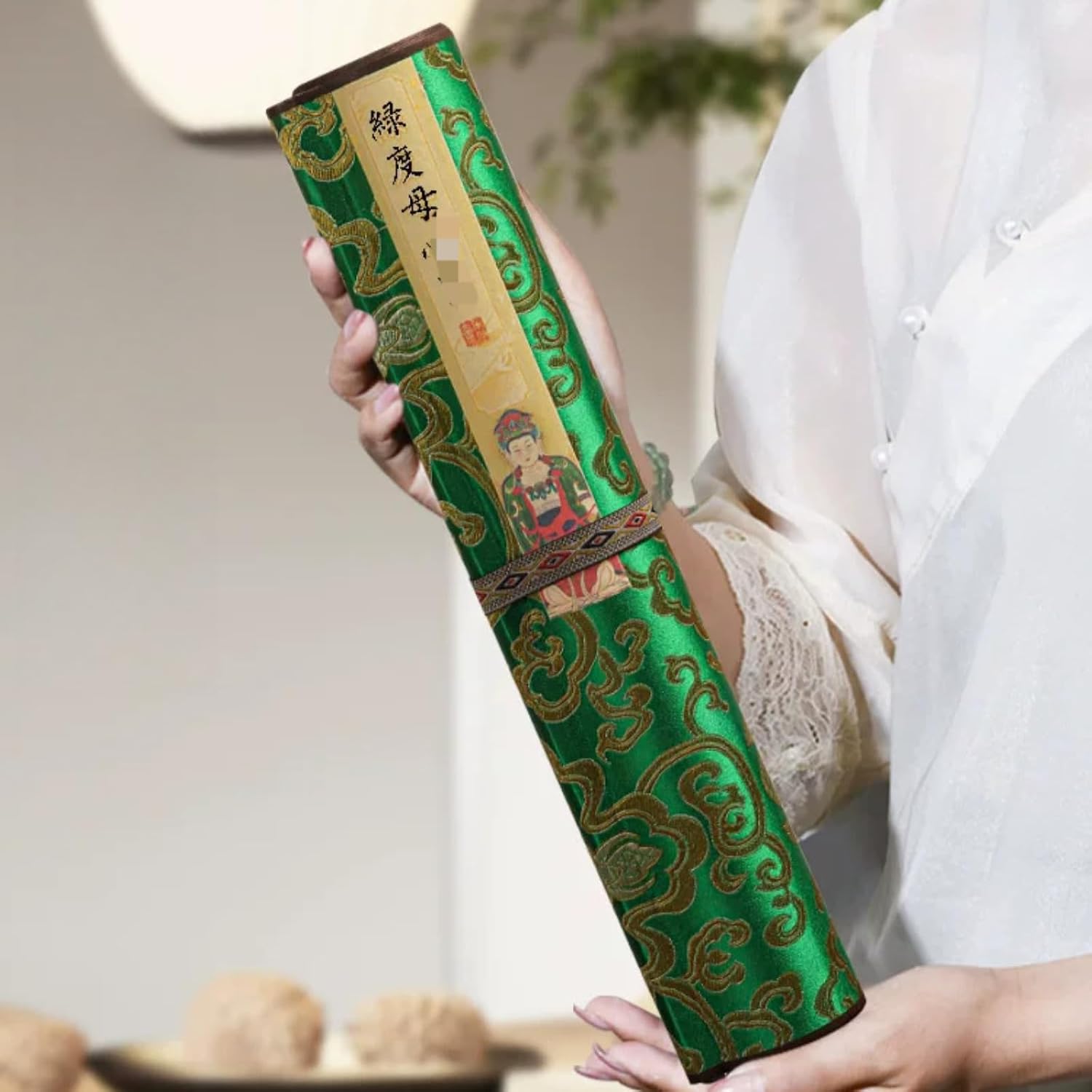 LEEDJUINE with Gift Box Green Tara Mantra Scroll Calligraphy Small Regular Script Handwritten Copybook Tracing Book