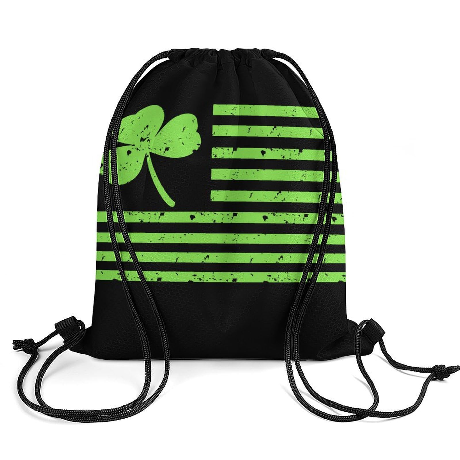 Shamrock Flag Drawstring Backpack Durable Sport Gym Bags Daypack for Men Women 35 * 42cm