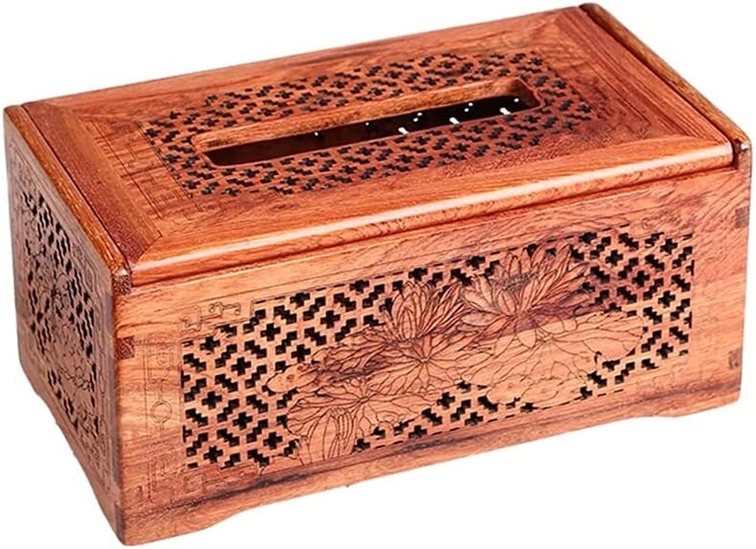 GTHTUHFD Tissue Box Living Room Coffee Table Bedroom Home Napkin Box Hollow Carving Chinese Drawing Paper Box