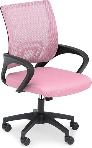 Athena Collection Silla de oficina para computadora, silla de escritorio ergonómica con ruedas rodantes, soporte de espalda de malla y altura