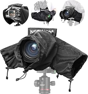 NEEWER Camera Rain Cover, Large Size Durable Nylon Raincoat Compatible with Canon Sony Nikon DSLR Mirrorless Vlog Camera & Lenses 300/400/500/600/800mm, with Sleeves/Drawstrings/Viewing Window, PB004