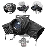 Camera Rain Cover, Small Size Durable Nylon Raincoat Compatible with Canon Sony Nikon DSLR Mirrorless Vlog Camera & Lenses Within 200mm, with Sleeves, Drawstrings, Viewing Window, PB003