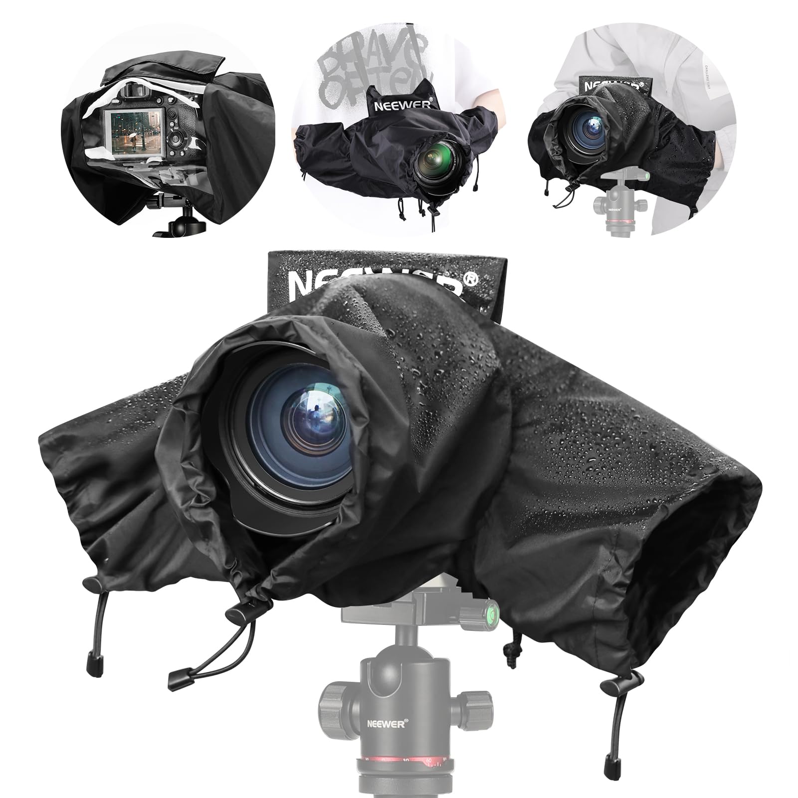 Housse étanche Anti-pluie Pour Appareil Photo Et Objectif - Protection Contre La Pluie, Le Sable Et La Poussière