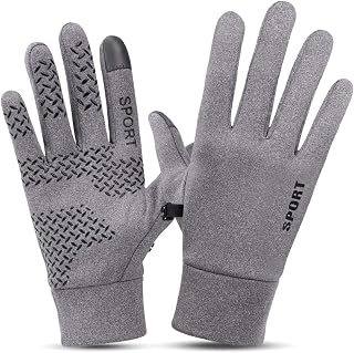 Axdwfd Guantes Calientes, Guantes de Invierno, Guantes Impermeables y Hombres a Prueba de frío, Guantes de Ciclo, Negro, Gris (Color : Grey)