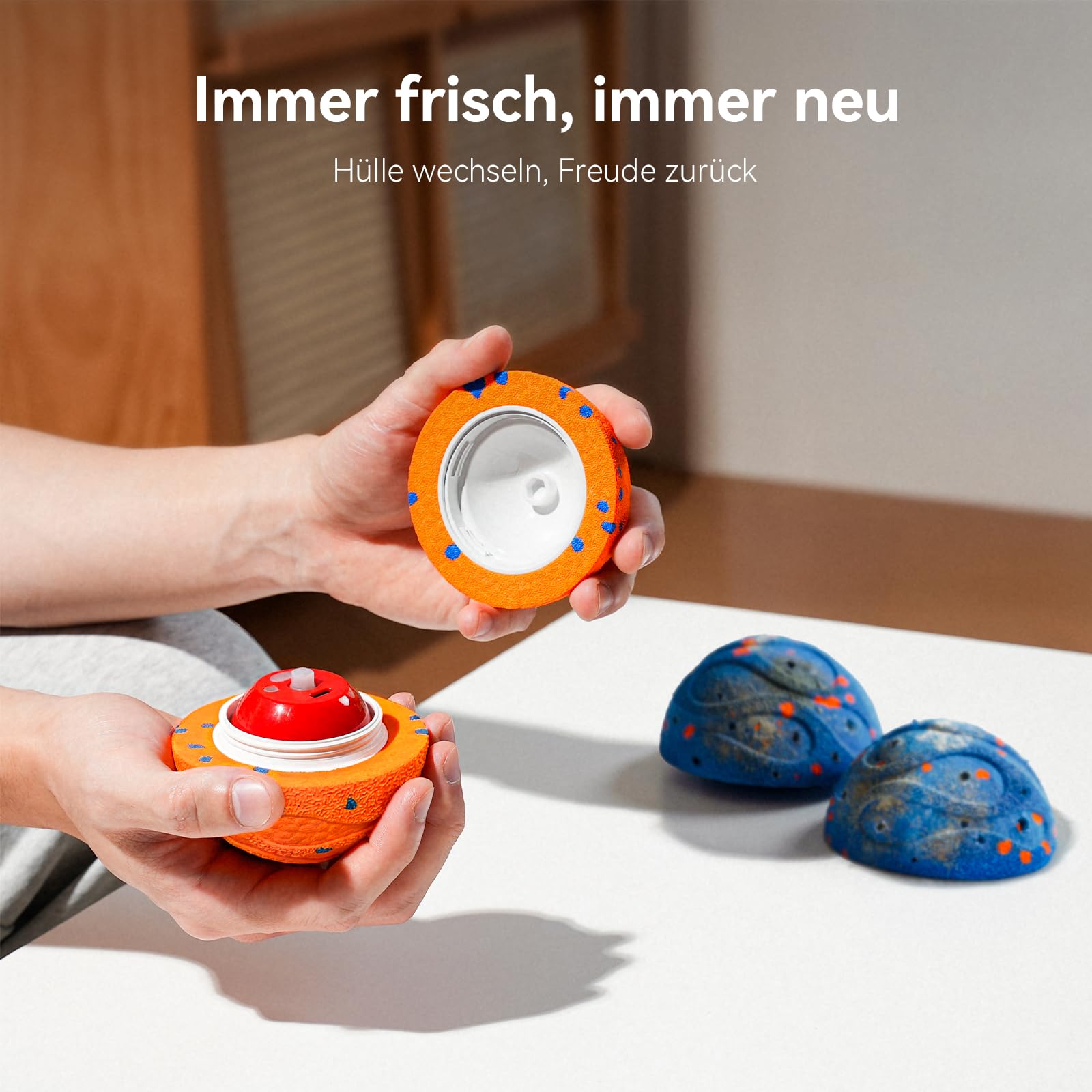 Cheerble Interaktiver Hundeball - Wicked Ball Air Neo mit Beruhigungsmodus | Hundespielzeug Ball mit 3 Spielmodi, IPX7 wasserdicht, E-TPU, leises Hundespielzeug für kleine & große Rassen, Blau