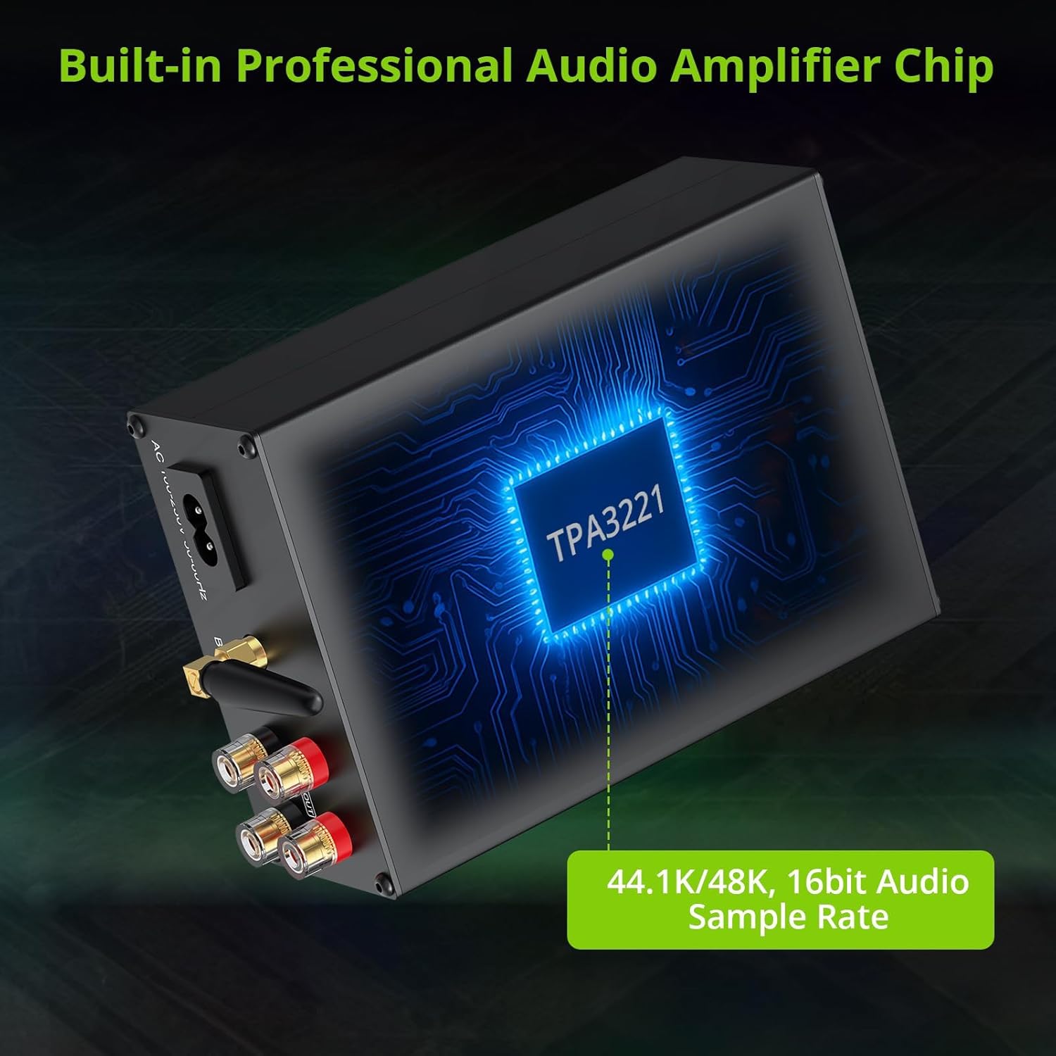 LiNKFOR Bluetooth 5.0 Power Amplifier, Peak Power 200W+200W, 44.1K/48K, 16bit Power Amplifier, Waterproof Enclosure, Wireless Audio Streaming for Outdoor Speakers
