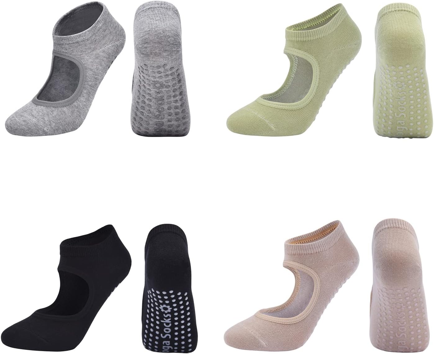 Yoga Socks for Women Pilates Socks Non-Slip Grips & Straps Non Slip Socks Ideal for Pilates, Pure Barre, Ballet, Dance, Barefoot Workout