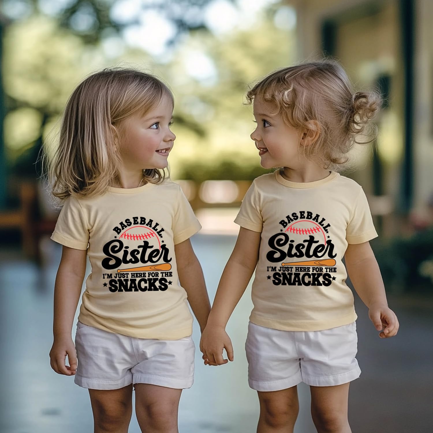 Kids Baseball Shirt Girls Funny Baseball Sister Graphic T-Shirt Summer Short Sleeves Tee Tops Clothes 2-7 Years