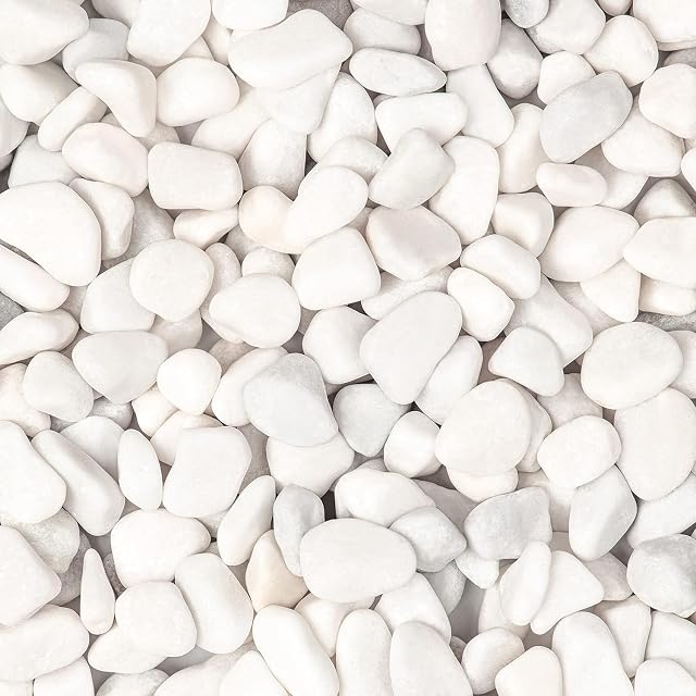 Piedras Decorativas Blancas, 1-2 cm Mini Guijarros de Río de Gránulos Naturales Surtidos
