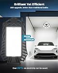 LED Feux de garage 4 Faites votre valise, 20000LM Magasiner des lumières pour garage Atelier 200W Ultra C'est brillant. 6 Panneaux déformables, 6500K Lumière du jour, 85% Économies d'énergie