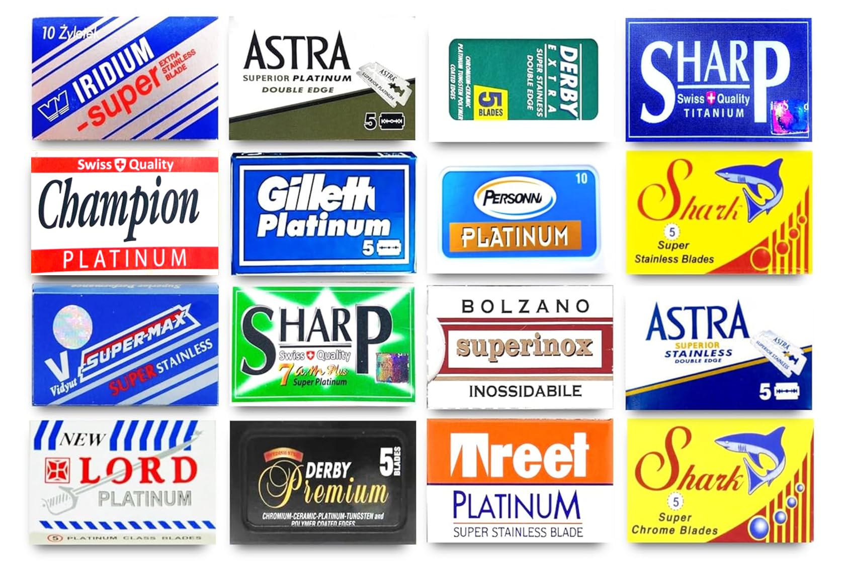 Razor Blades Club 100 Excellent Quality Double Edge Razor Blades Sampler 16 different brands