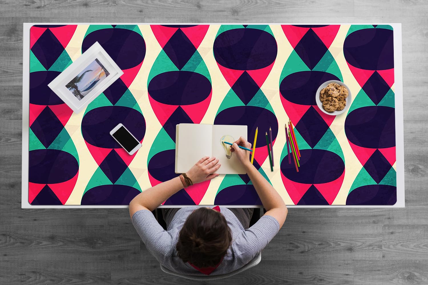 Couverture de bureau en vinyle PVC durable avec des bords arrondis soignés - 8