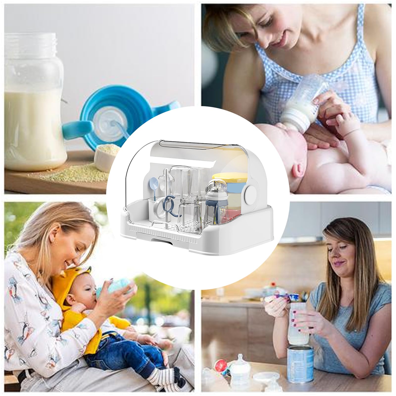 Generisch Stendibiancheria per biberon | Portabottiglie con coperchio, resistente e ben sigillato, per bottiglie di bambini