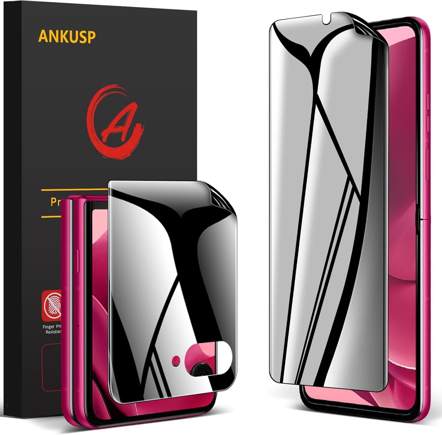 [2 Pack] for Motorola Razr Ultra 2025 Privacy Screen Protector [Matte], Internal Anti-Spy Flexible Film + Outer Privacy Screen Protector for Moto Razr Ultra 2025, Anti Scratch No Creases