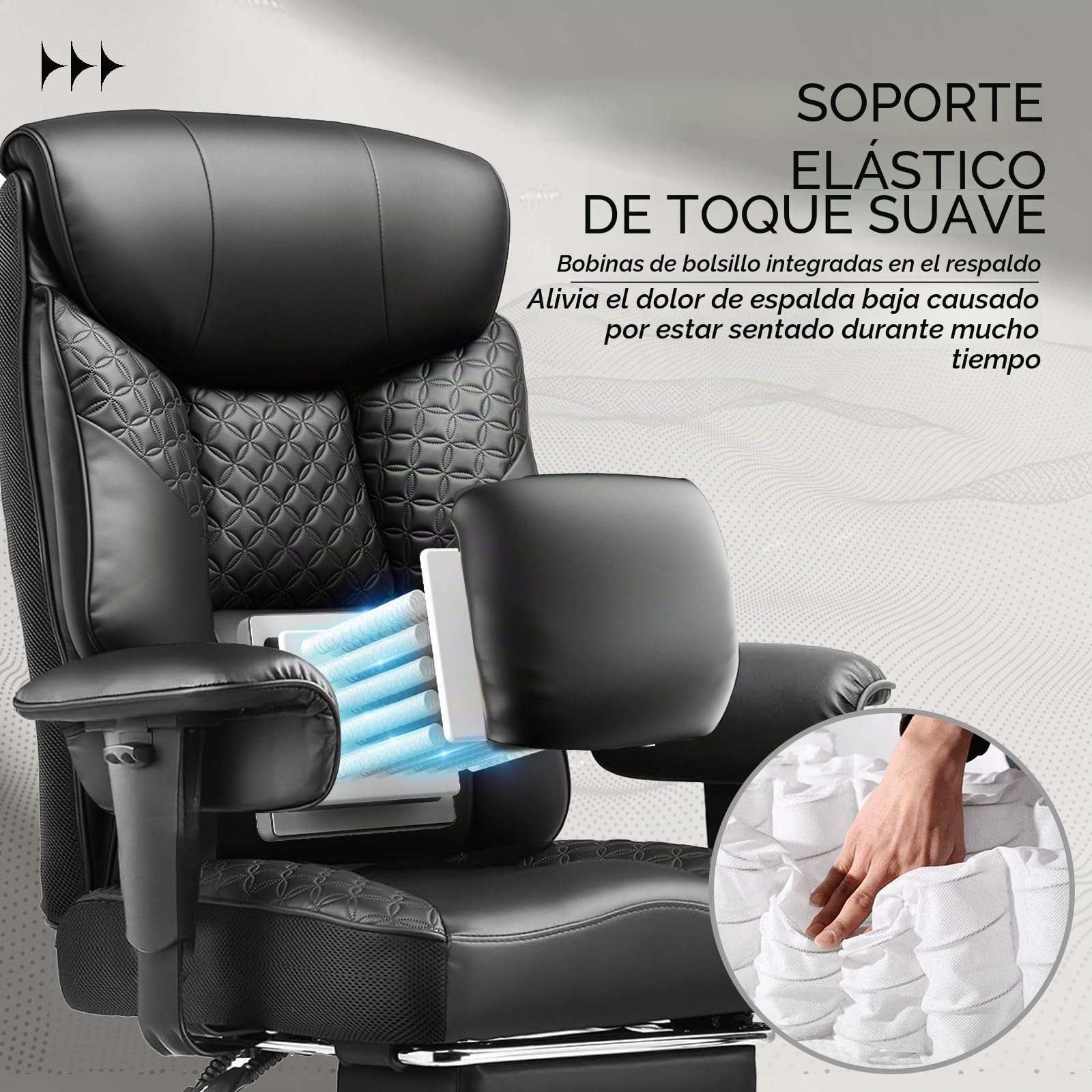 COMHOMA Silla de gaming para personas grandes y pesadas, silla de oficina ergonómica hasta 180 kg, cojín 3D, ajustable con reposapiés, piel sintética, alto confort para oficina y gaming, color negro