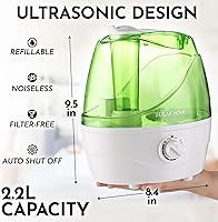 Vista 5 de Zulay Home Humidificadores de niebla fría para dormitorio (tanque de agua de 2.2L) - Humidificadores ultrasónicos silenciosos para habitación grande