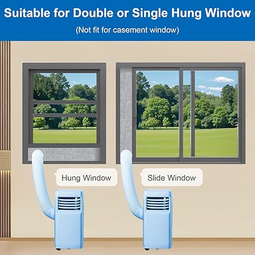 Miniatura 5 de Afcabakila Paquete de 3 paneles de espuma aislados para ventilación de ventana de aire acondicionado portátil, paneles de sellado de aislamiento de