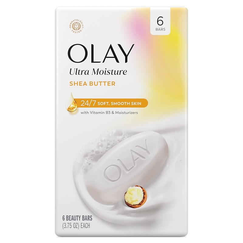 Sabonete em barra Olay Ultra Moisture com manteiga de karité, Vitamina B3, 106 g, pacote com 48