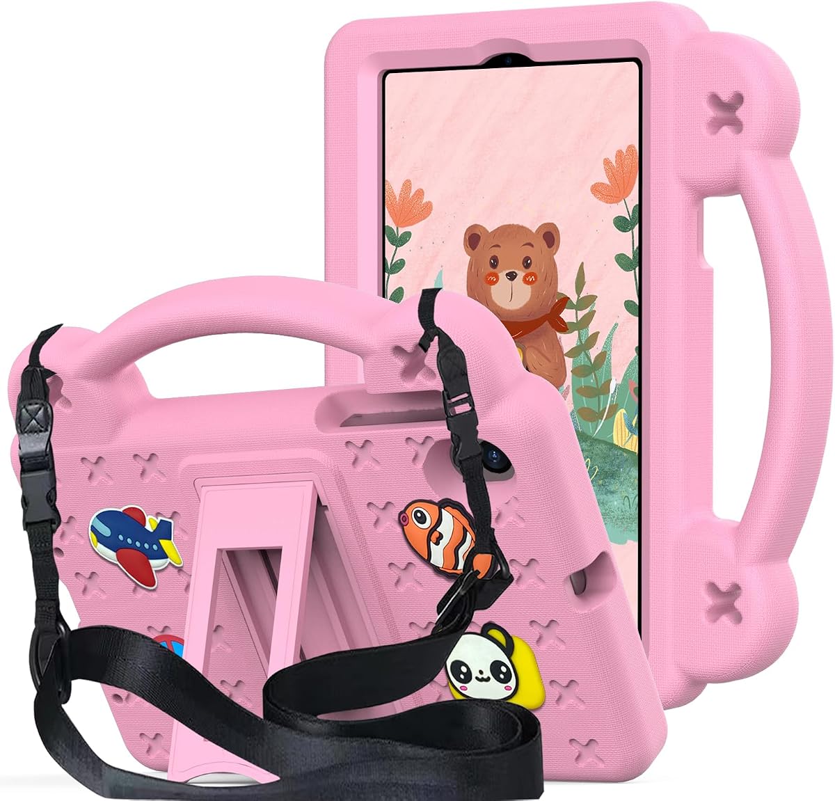 Kids Case for Lenovo Tab One 8.7 inch 2025 / Lenovo Tab K9 (TB305FU), Kids EVA Protective Shockproof Cover with Stand Handle, Shoulder Strap, Handle Stand for Lenovo Tab One 8.7, Pink