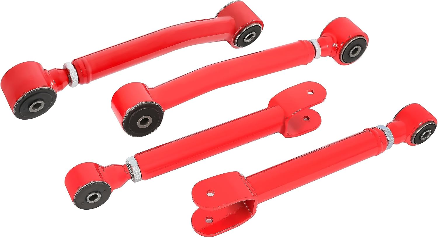 KUAFU 0-8" Lift Adjustable Control Arm Compatible with 1986-2001 Jeep Cherokee XJ 1985-1992 Jeep Comanche MJ 1993-1998 Grand Cherokee ZJ 1997-2006 Wrangler LJ/TJ Powder Coated - Red