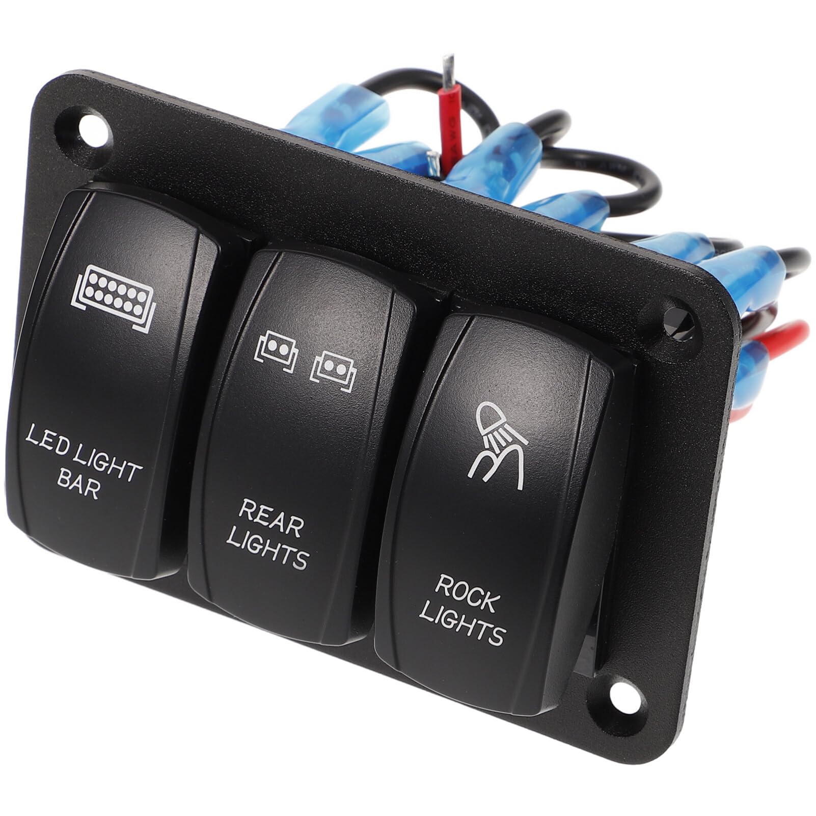 SOLUSTRE Pannello Interruttori Levetta Bilanciere per Auto Camper Barche Interruttore Bande per Controllo Funzioni Facile Installazione