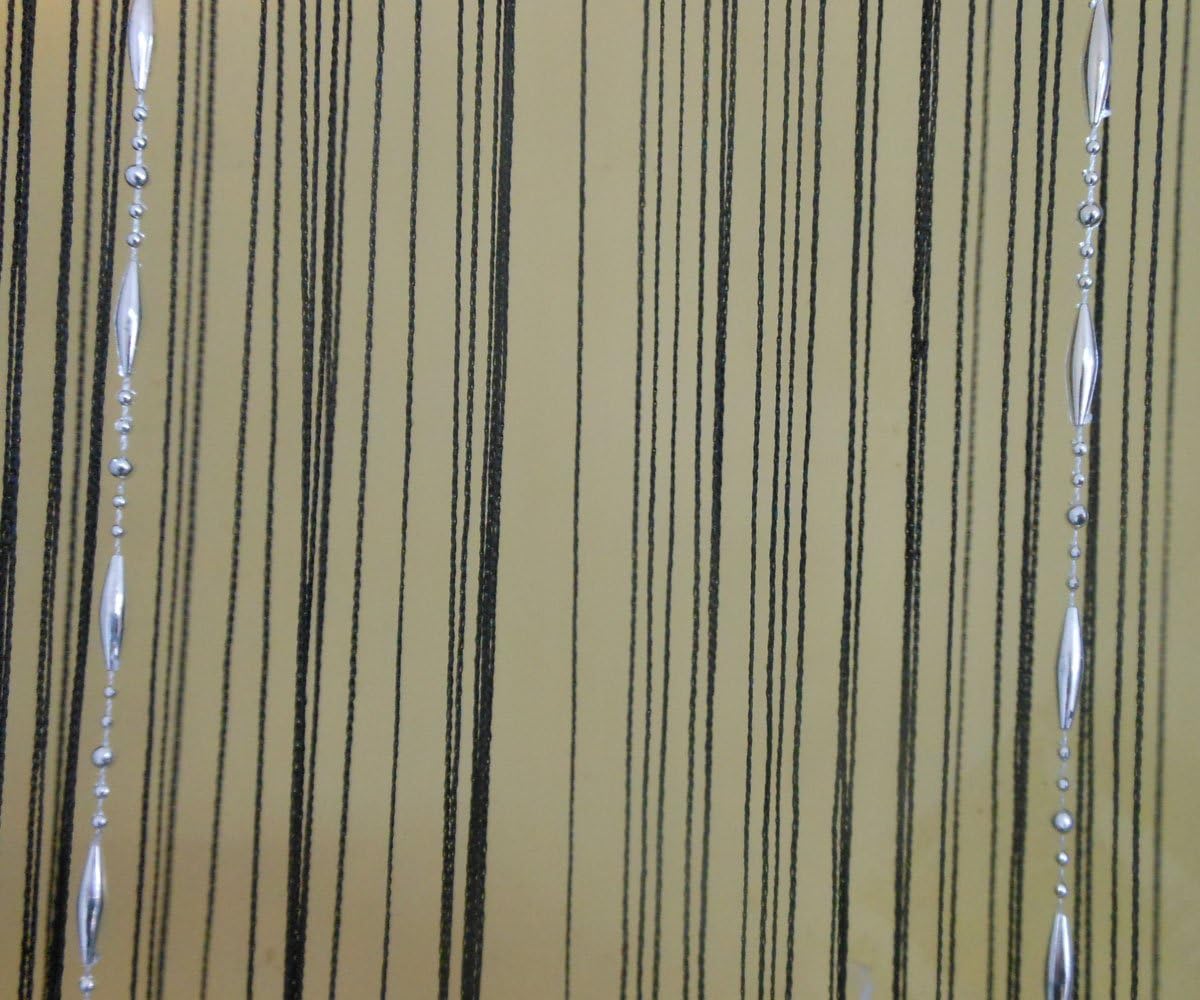 Tangpan Decorative Dew Drop Beadeds Door Curtain Room Divider Window Screen (Black)