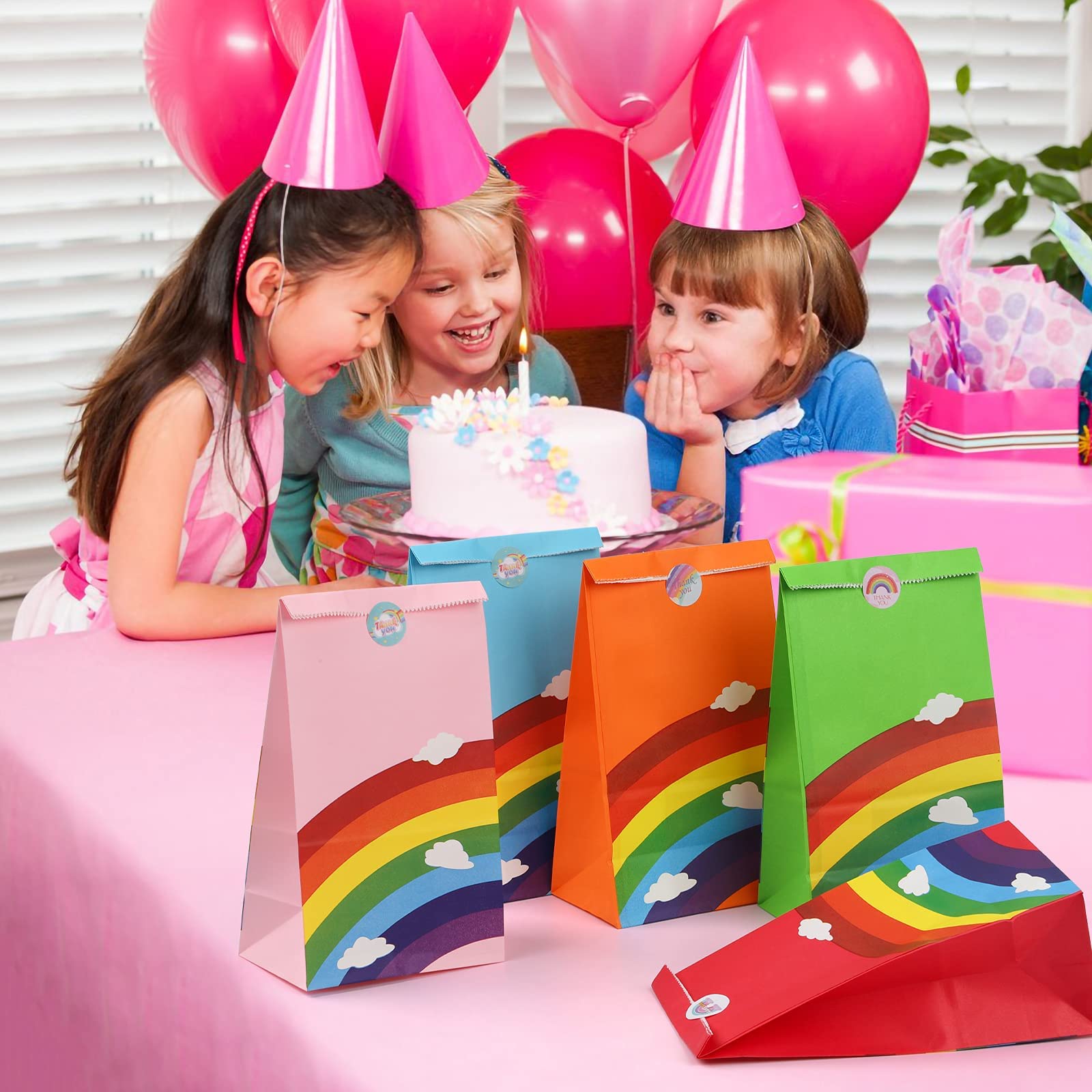 50 Pezzi Sacchettini Compleanno Bambini, 18 * 13cm Bustine Regalini