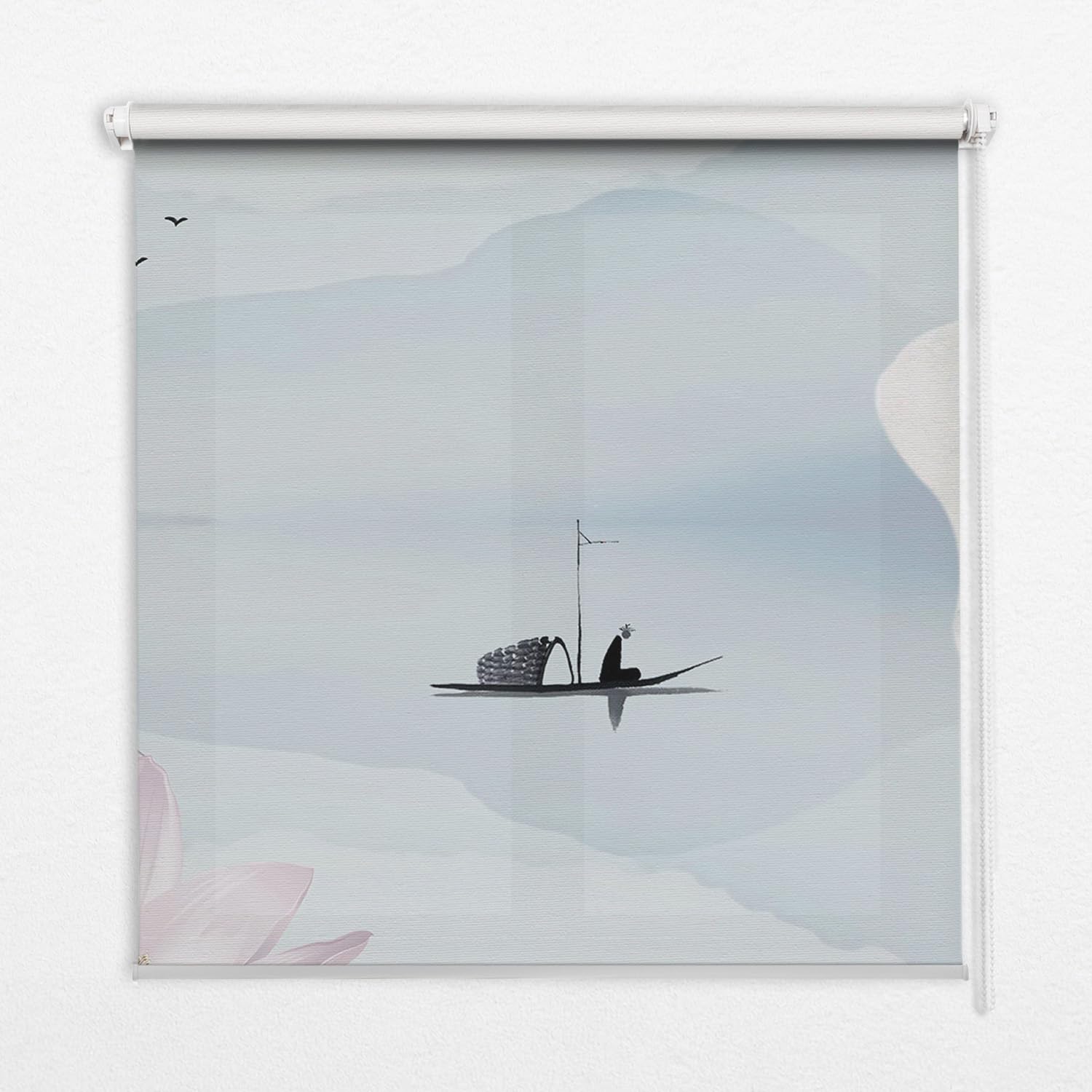 Store banne enrouleur occultant 60x180cm sans perçage motif pêcheur
