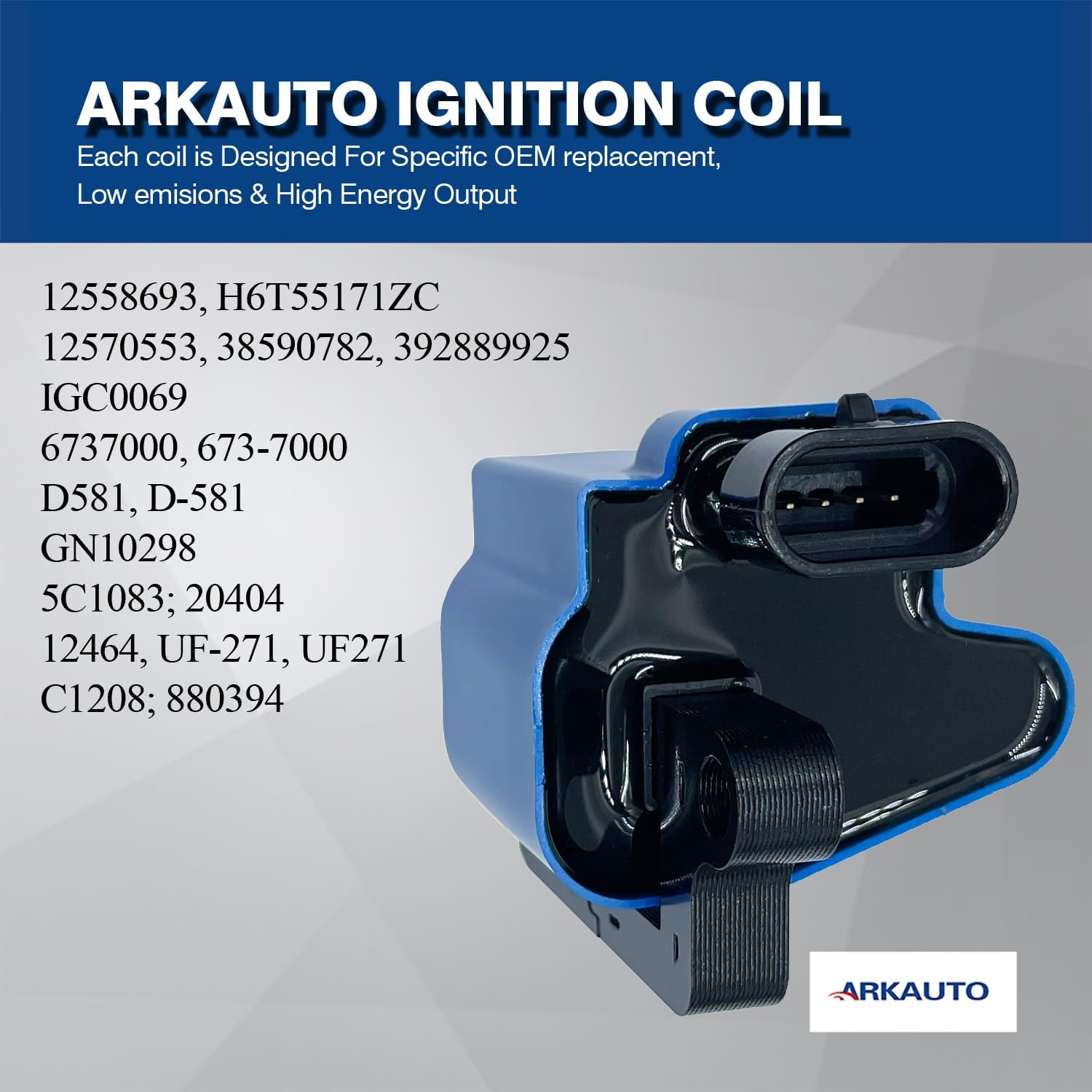 Set of 8 Square Performance Ignition Coil Pack Compatible with Cadillac Chevy GMC Escalade Avalanche Silverado Suburban Tahoe Topkick Savanna Sierra Yukon 4.8L 5.3L 6.0L 8.1L UF271 D581