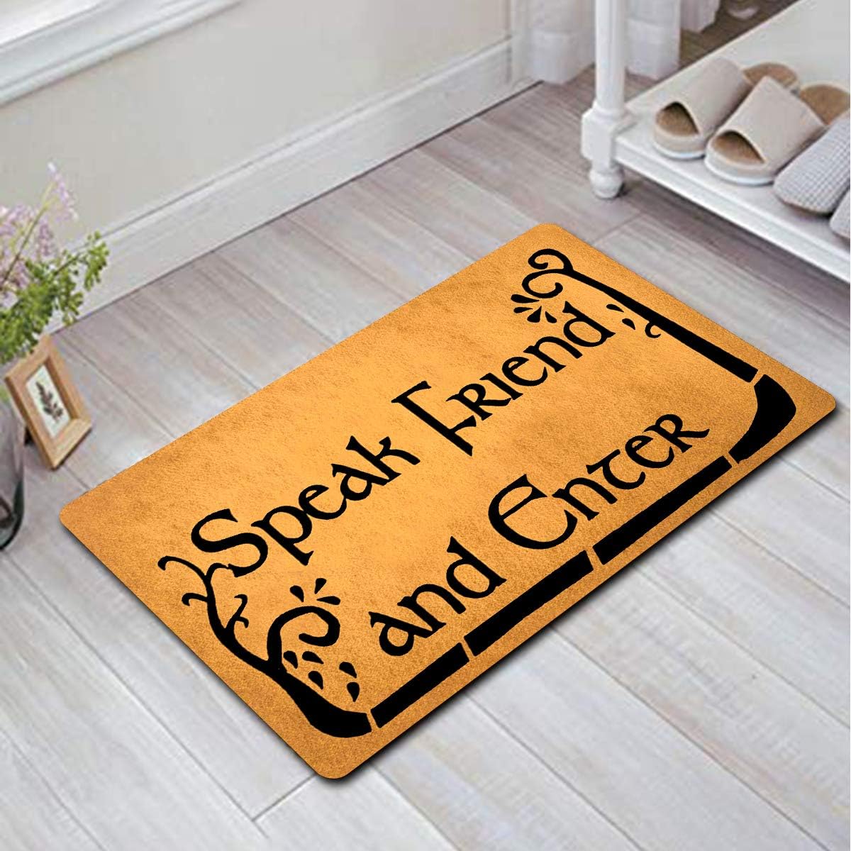 Funny Welcome Mats Anti-Slip Door Mats for Entrance Way Indoor Mat/Rubber Mat/Personality Rugs Kitchen Rugs and Mats 18"(W) x 30"(L) (Speak Friend and Enter Lord of The Rings)