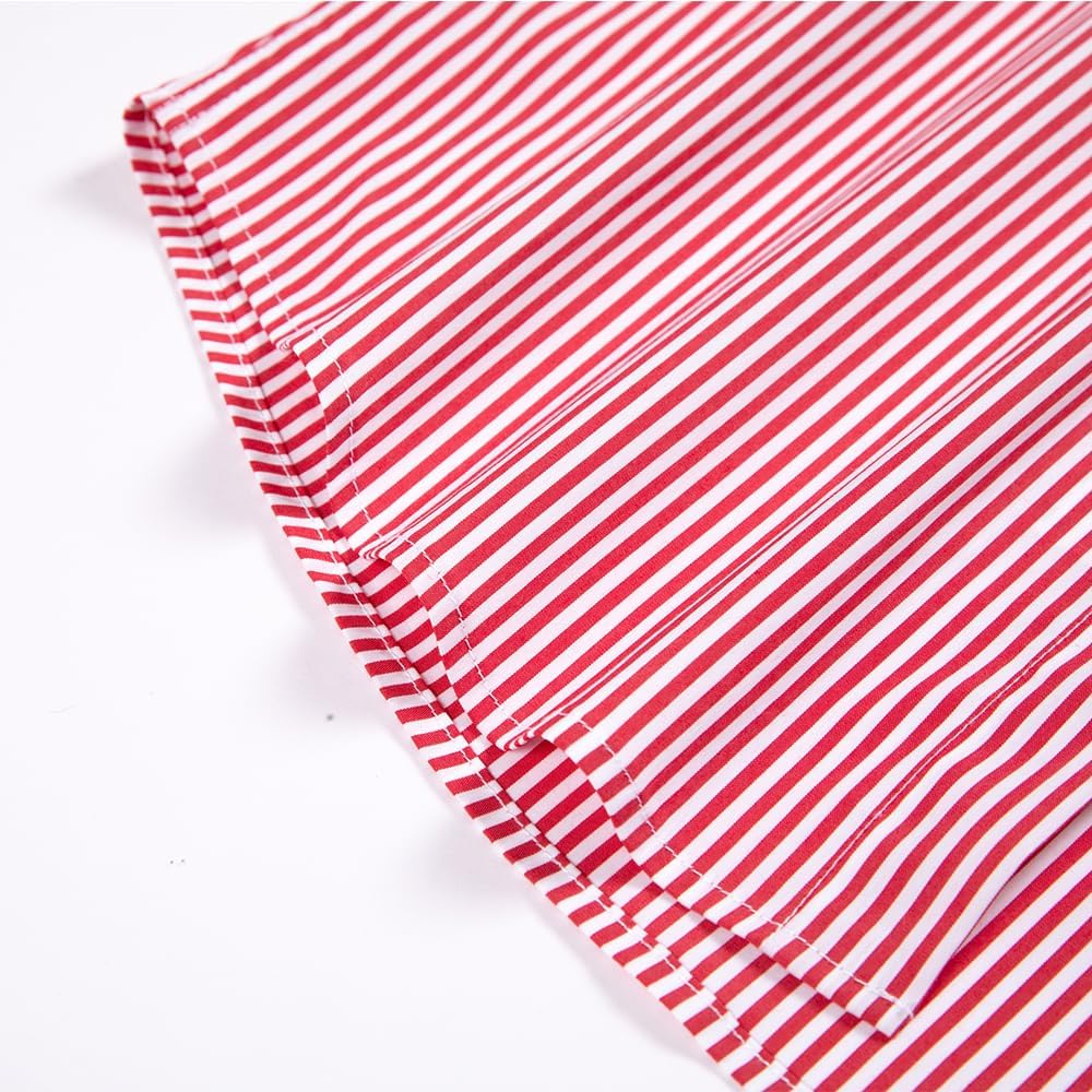 Men’s Stretch Stripe Dress Shirt–Windsor Collar French Cuffs Removable Collar Stays Office & Formal Long Sleeve Shirt