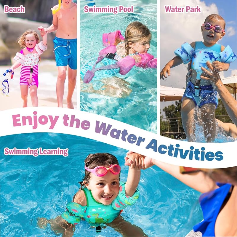HeySplash Úszógumi Gyerekeknek 2-6 Év, Állítható Vállpánttal, Úszóöltöny Kisgyermekeknek