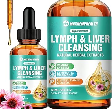 Liposomal Lymphatic Drainage Drops, Lymphatic Drainage Supplements - 60ML | Lymph & Liver Cleanse Supplement, Natural Herbal Blend & Multivitamin, Immunity, Lymphatic Support & Liver Detox