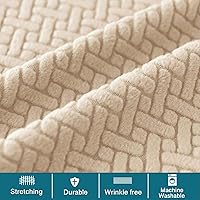 Vista 7 de HFCNMY Fundas para taburetes de bar, paquete de 4 fundas elásticas para taburetes de bar con respaldo, fundas de taburete de bar de jacquard