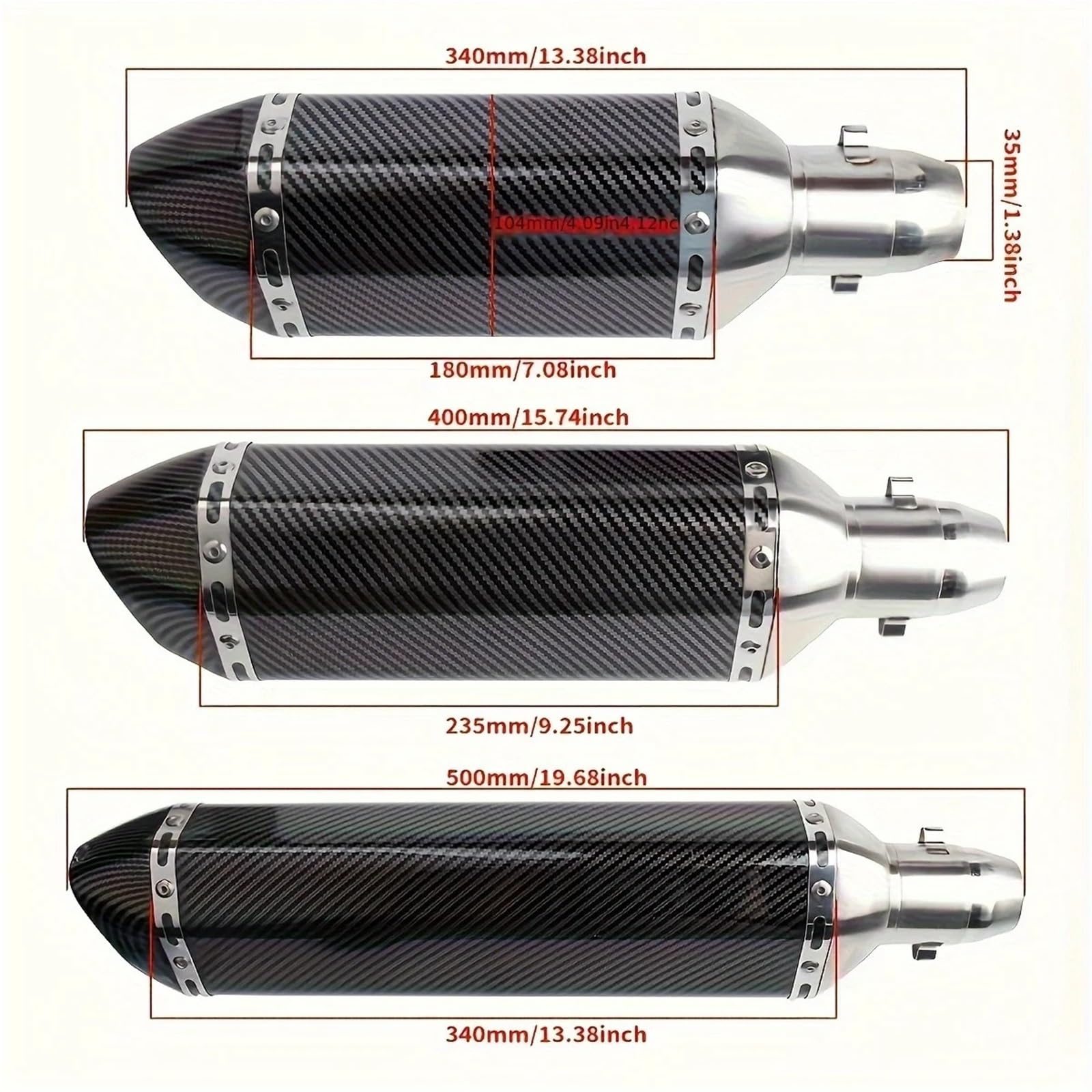 Uitlaat Trim Pasuje do tłumika wydechowego motocykla Escape Moto Tube 51mm(Type B 370mm)