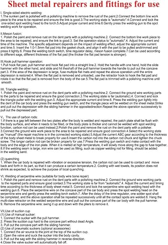 Miniatura 5 de Gdrasuya10 Kit de soldador de abolladuras para automóvil, 86 piezas de reparación de abolladuras sin pintura, superficie metálica, herramienta para