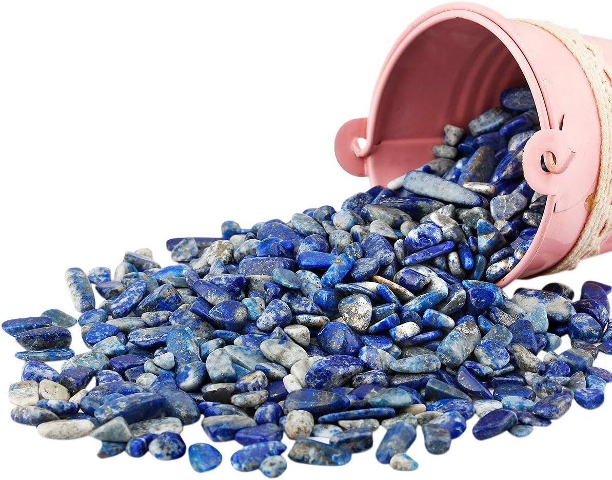 Nupuyai 460 g Gemstones Tumbled Stones Small Healing Stones Decorative Stones Semi-Precious Stones for Decoration Approx. 3-10 mm Lapis Lazuli