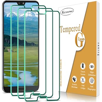 [Pack of 3] Screen Protector for Huawei P20 Pro Anti-Scratch Anti-Fingerprint and Bubble-Free 9H Hardness Tempered Glass Screen Protector HD Screen Protector Film Case Friendly