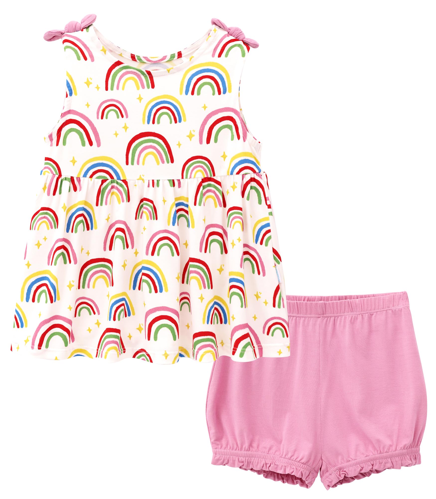 Toddler Girl Clothes Summer Outfits Sleeveless Tops &amp; Shorts 2-Piece Set Clothing Sets, Viscose Made from Bamboo