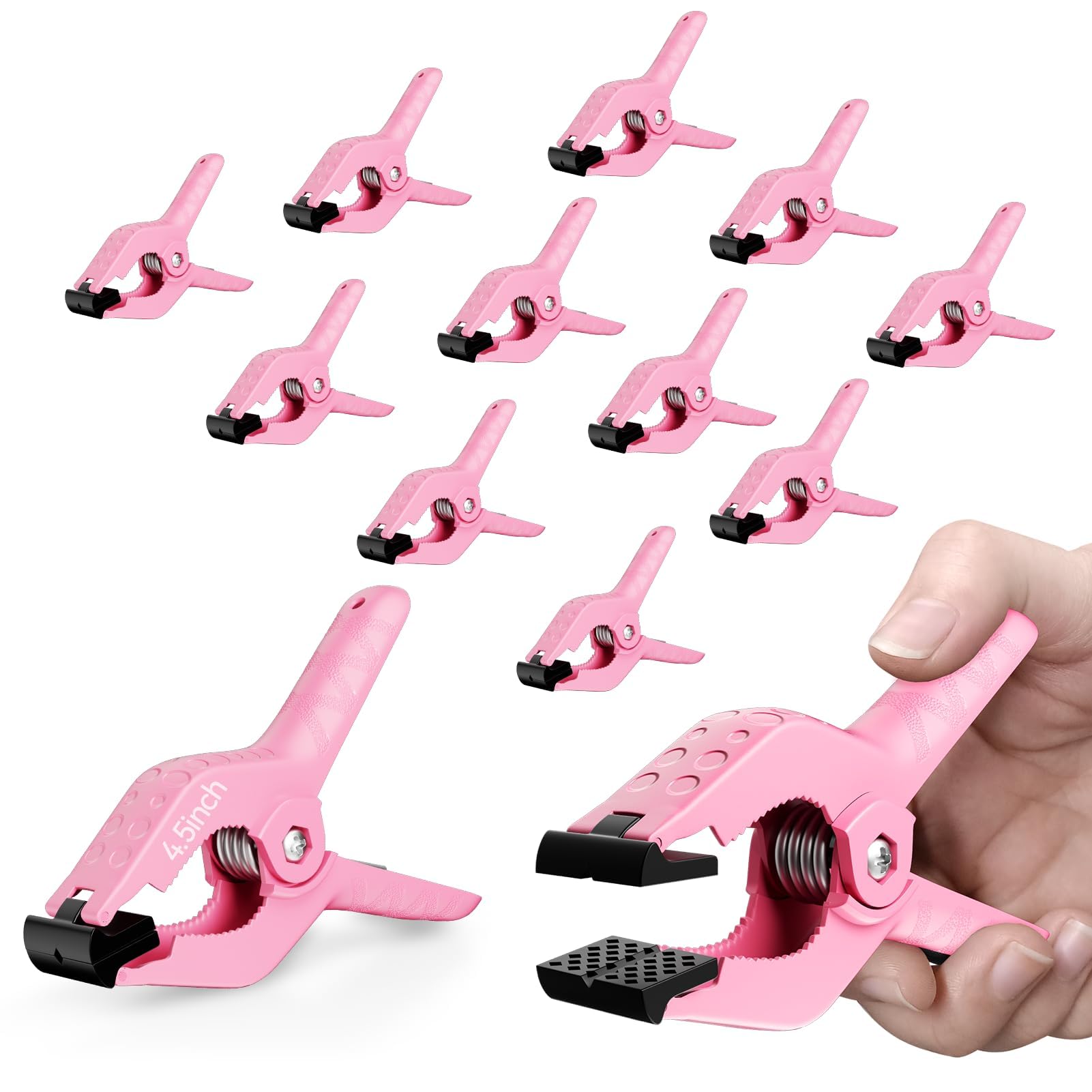 EMART Spring Clamps, 12Pcs 4.5 inch Pink Heavy Duty Plastic Backdrop Clips