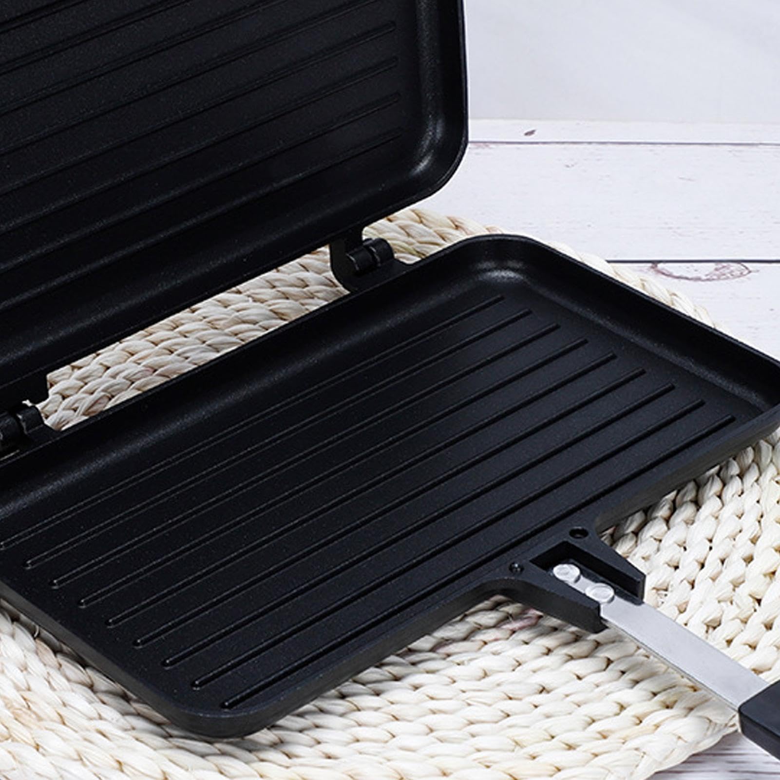 Padella a doppia faccia - Casaro, Pressa per sandwich | Macchina per panini per la colazione, Macchina per panini per doppia colazione da spiaggia, Teglia antiaderente per panini - Griglia per panini